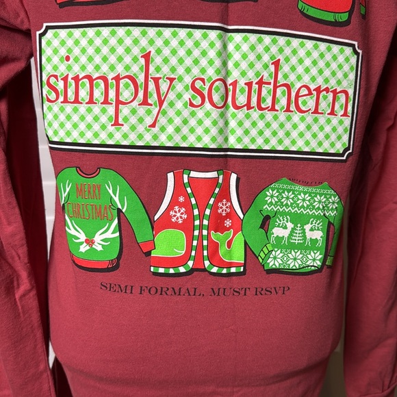 Simply Southern "Christmas in the South Tacky Sweater Party" Large T-shirt - Picture 4 of 5